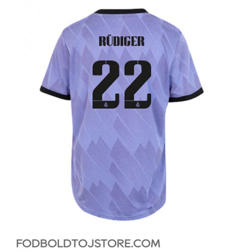 Real Madrid Antonio Rudiger #22 Udebanetrøje Dame 2022-23 Kortærmet